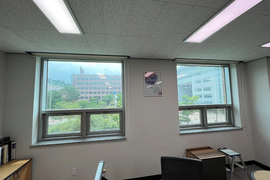구미 대학교 행정동 사무실 창문 썬팅필름 시공 전